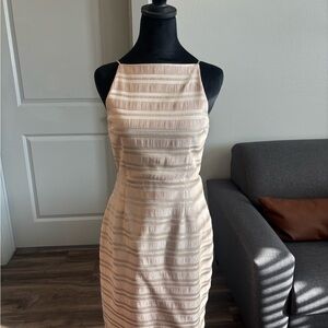 Endless Rose Champagne Strappy Back Bodycon Dress (NWT)